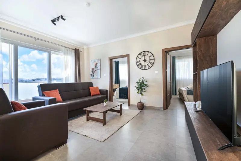 Living room with a sea view